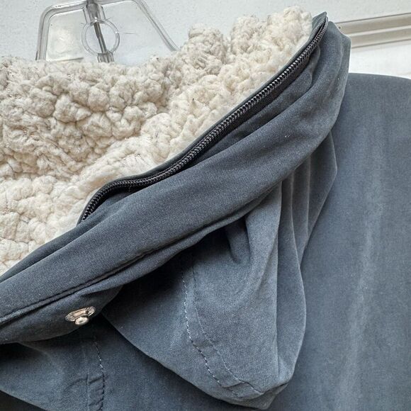 Abercrombie & Fitch Black Military Parka Sherpa-Lined Hooded Small *no Fur Trim* - Picture 11 of 12